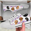 Dachshund Dog Purple Flower Canvas Low Top Shoes