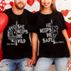 Personalized Valentine Couple Shirts Keep Wild And Safe Lion T-shirts