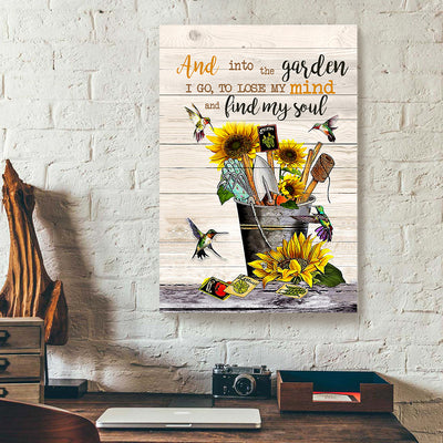 Sunflower Hummingbird Gardening Canvas PAN04279