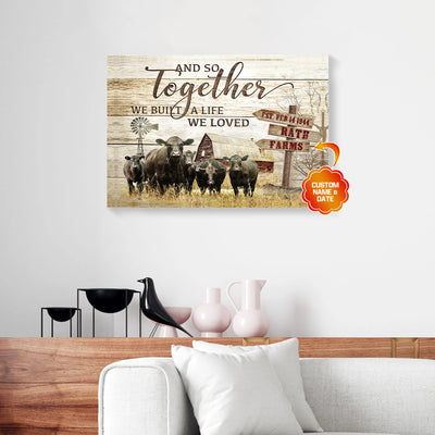 Personalized Street Sign Cow Farming Canvas Wall Art PAN18814
