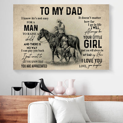 To My Dad Daughter Horse Canvas Prints PAN07515