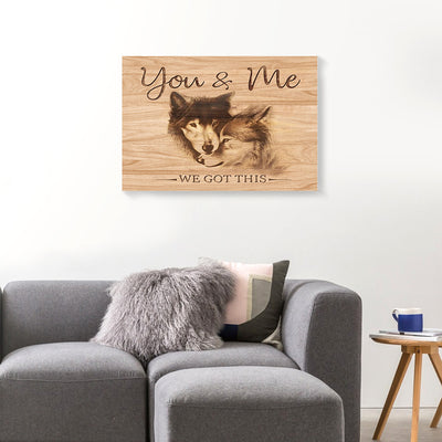 You And Me We Got This Vintage Couple Wolf Canvas PAN13289