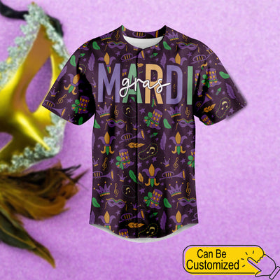 Personalized Mardi Gras Shirt Baseball Jersey PANBJE0007