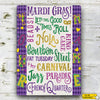 Personalized Mardi Gras Decoration Quote Metal Sign