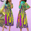 Mardi Gras Outfit Maxi Dress Elastic Waist