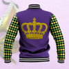 Mardi Gras King Outfit Unisex Jacket Baseball PANBBJ0012