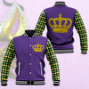 Mardi Gras King Outfit Unisex Jacket Baseball PANBBJ0012