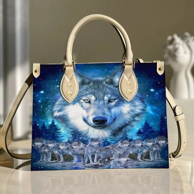 Wolves And Night Forest Native American Purse Tote Bag Handbag For Women