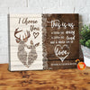 Personalized Valentine Day Gifts For Him Her - Deer Canvas I Choose You