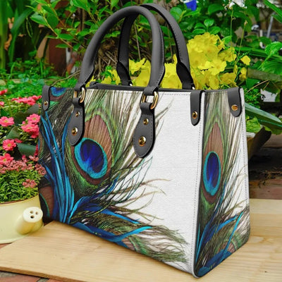 Feather Of Peacock Purse Tote Bag Handbag For Women