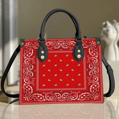Red Bandana Purse Tote Bag Handbag For Women PANLTO0116
