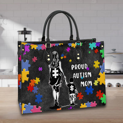 Proud Autism Mom Awareness Purse Tote Bag Handbag For Women PANLTO0044