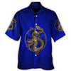Ancient Gold Dragon Navy Hawaiian Shirt For Traditional Dragon Lovers