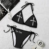 Personalized Gothic Cross Goth Swimsuit Custom Goth Bikini For Women