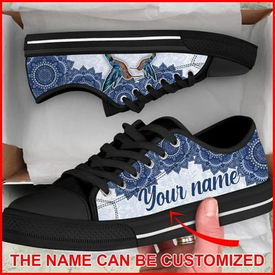 Hummingbird Mandala Luxury Personalized Canvas Low Top Shoes