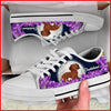 Dachshund And Purple Flower Canvas Low Top Shoes