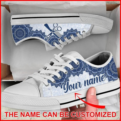 Hairstylist Mandala Personalized Canvas Low Top Shoes