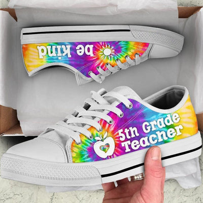 5st Grade Teacher Bekind Tie Dye Canvas Low Top Shoes