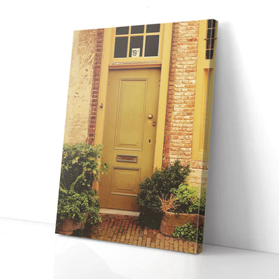 Yellow Door Wood Frame Home Canvas Prints