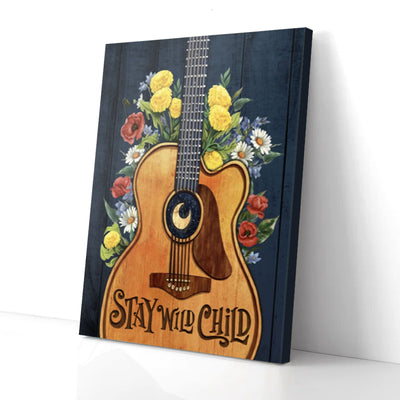 Stay Wild Child Guitar Canvas Prints