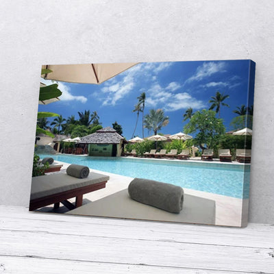 Relax By The Pool Beautiful Resort Canvas Prints