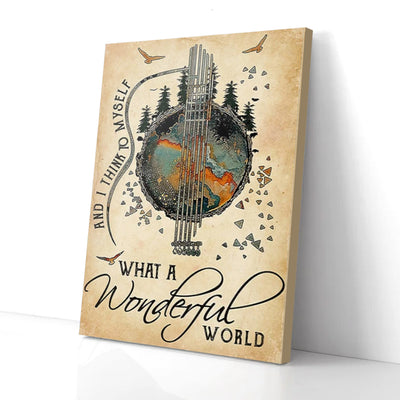 What A Wonderful World Forest Guitar Hippie Canvas Prints