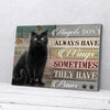 Personalized Memorial Gift For Black Cat Canvas Wall Art Angels Don't Always Have Wings