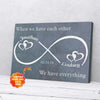 Personalized Gift For Couple Infinity Love Canvas Wall Art When We Have Each Other