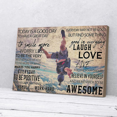 Today Is A Good Day To Smile More Skydiving Canvas Prints