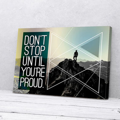 Don't Stop Until You're Proud Wood Frame Fitness CanvasBestieship Fitness Proud Canvas Prints