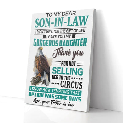 To My Son In Law Father In Law Eagle Canvas Prints