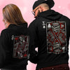Personalized Valentine Couple Shirts Skull Card King And Queen Hoodie