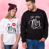 Personalized Valentine Matching Outfit For Couple Mr and Mrs Sweatshirts