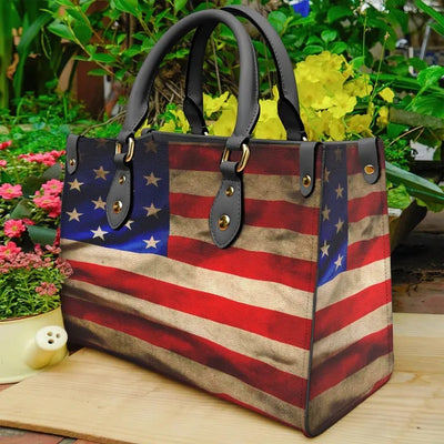 Vintage American Flag Patriotic Purse Tote Bag Handbag For Women