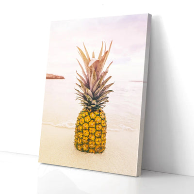 Yellow Beach Pineapple Canvas Prints
