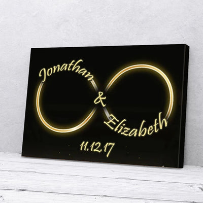 Personalized Gift For Couple Inifity Canvas Wall Art