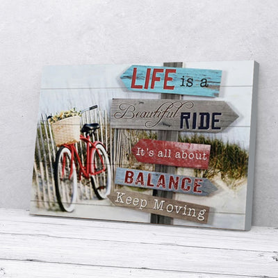 Red Bicycle Riding Canvas Prints