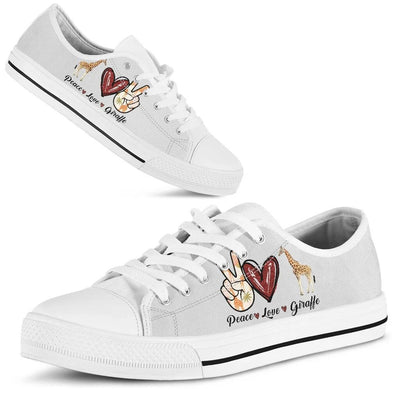 Peace Love Giraffe Sign Low Top Shoes