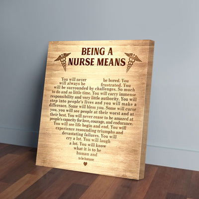 Nurse Canvas Prints Being A Nurse Means You Will Never Be Bored Heart PAN16116