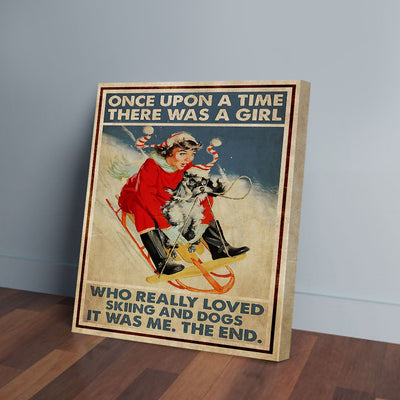 There Was A Girl Who Really Loved Skiing And Dogs Canvas Prints PAN03053