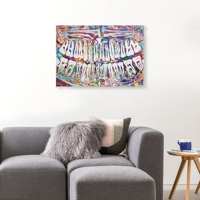 White Teeth In Colorful Dentist Canvas Prints