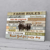 Farm Rules Angus Cow Canvas Prints PAN02176