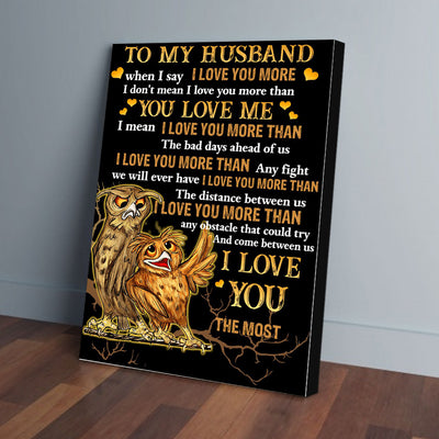 To My Husband Owl Love Canvas Prints