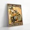 She Lived Happily Ever After Motorcycle Wall Art Canvas
