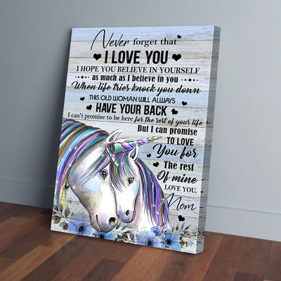 To My Daughter Mom Unicorn Canvas Prints