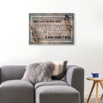 What I Love Most About My Home Is Who I Share It With Canvas Prints