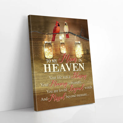 To My Mom In Heaven Cardinal Canvas Prints PAN07985