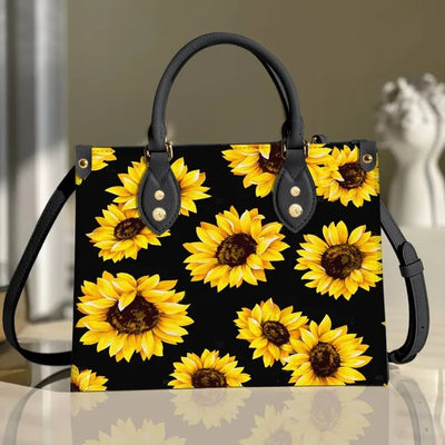 Black Sunflower Purse Tote Bag Handbag For Women PANLTO0086