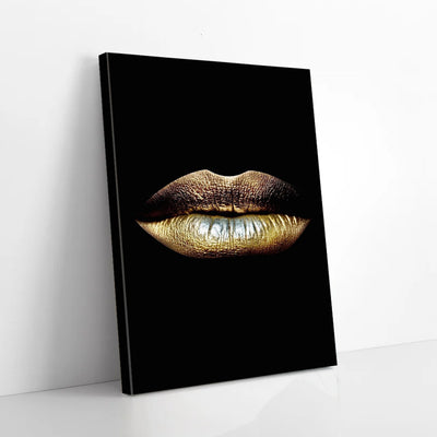Gold Black Lips Canvas Prints PAN06226