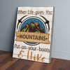 Put On Your Boot Hike Mountains Canvas Prints
